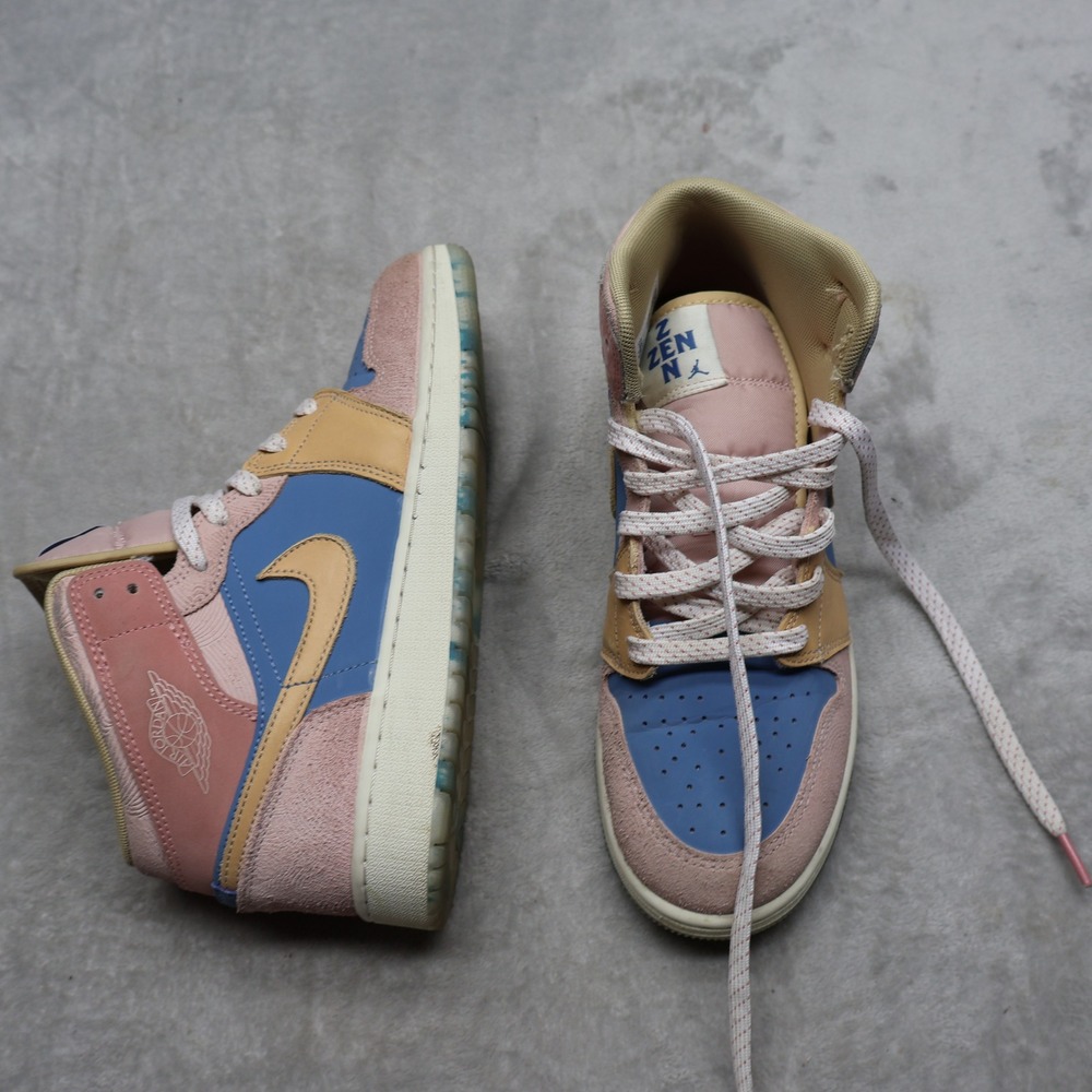Jordan Youth 6Y Athletic Shoes Pink Air Jordan 1 Mid SE Zen Master Sneakers RARE